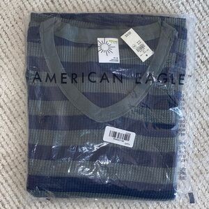 Aerie OFFLINE Striped Waffle Knit Shirt